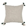 thumbnail image 1 of Vickerman 16" x 16" Green Stripe Cotton Pillow, 1 of 2