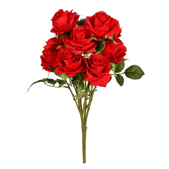 Vickerman 17.5" Artificial Red Rose Bush.