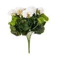 thumbnail image 1 of Vickerman 17.5" Artificial White Polyester Geranium Bush X 12, 1 of 4