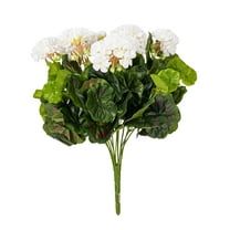 Vickerman 17.5" Artificial White Polyester Geranium Bush X 12