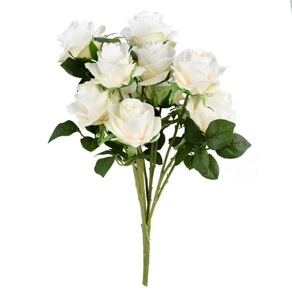 Vickerman 17.5" Artificial White Rose Bush.
