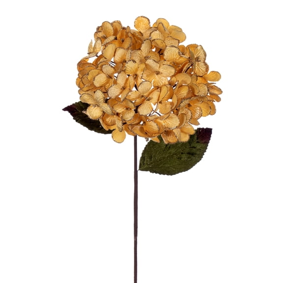 Vickerman 17" Artificial Gold Hydrangea Christmas Spray, 3 per bag