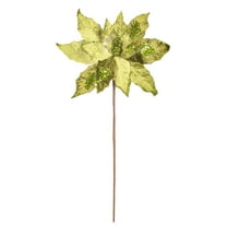 Vickerman 17" Artificial Lime Poinsettia Christmas Stem,12" Flower,  3 per bag