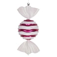 thumbnail image 1 of Vickerman 18.5" Cerise-White Striped Wave Candy Christmas Ornament, 1 of 2