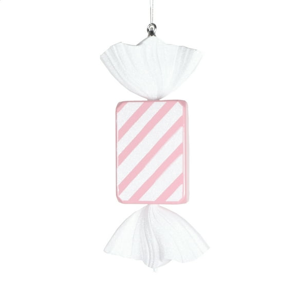 Vickerman 18.5" Pastel Pink Rectangle Striped Candy Ornament.