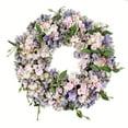 thumbnail image 1 of Vickerman 18" Artificial Blue and Pink Hydrangea Wreath., 1 of 2