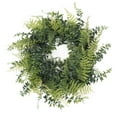 thumbnail image 1 of Vickerman 18" Artificial Green Buckler Fern and Grass Wreath., 1 of 3