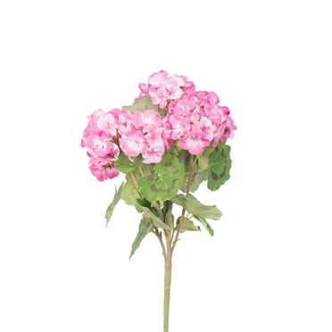Vickerman 18" Artificial Light Pink Geranium Bush.