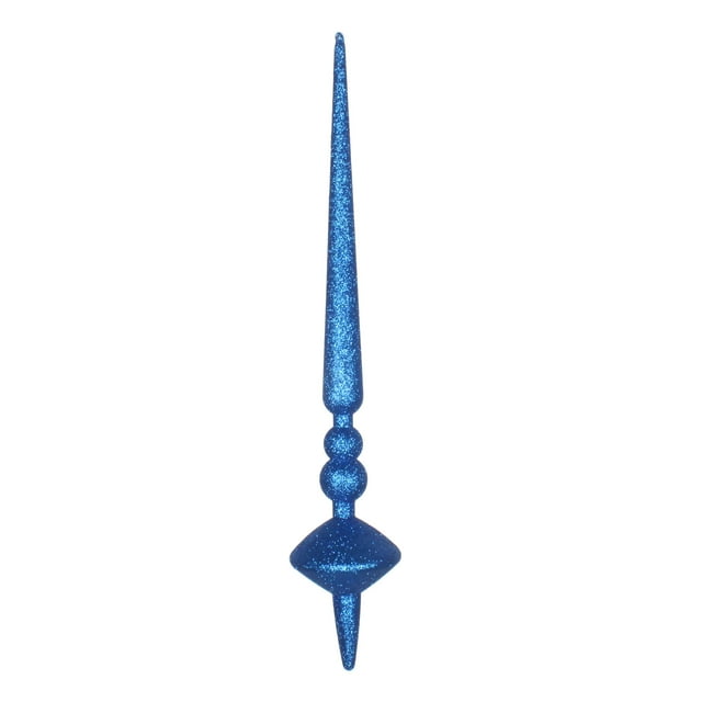 Vickerman 18" Blue Glitter Cupola Finial Ornament, Pack of 2