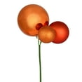 thumbnail image 1 of Vickerman 18" Burnish Orange Ball Ornament Christmas Pick, Set of 3, 1 of 2