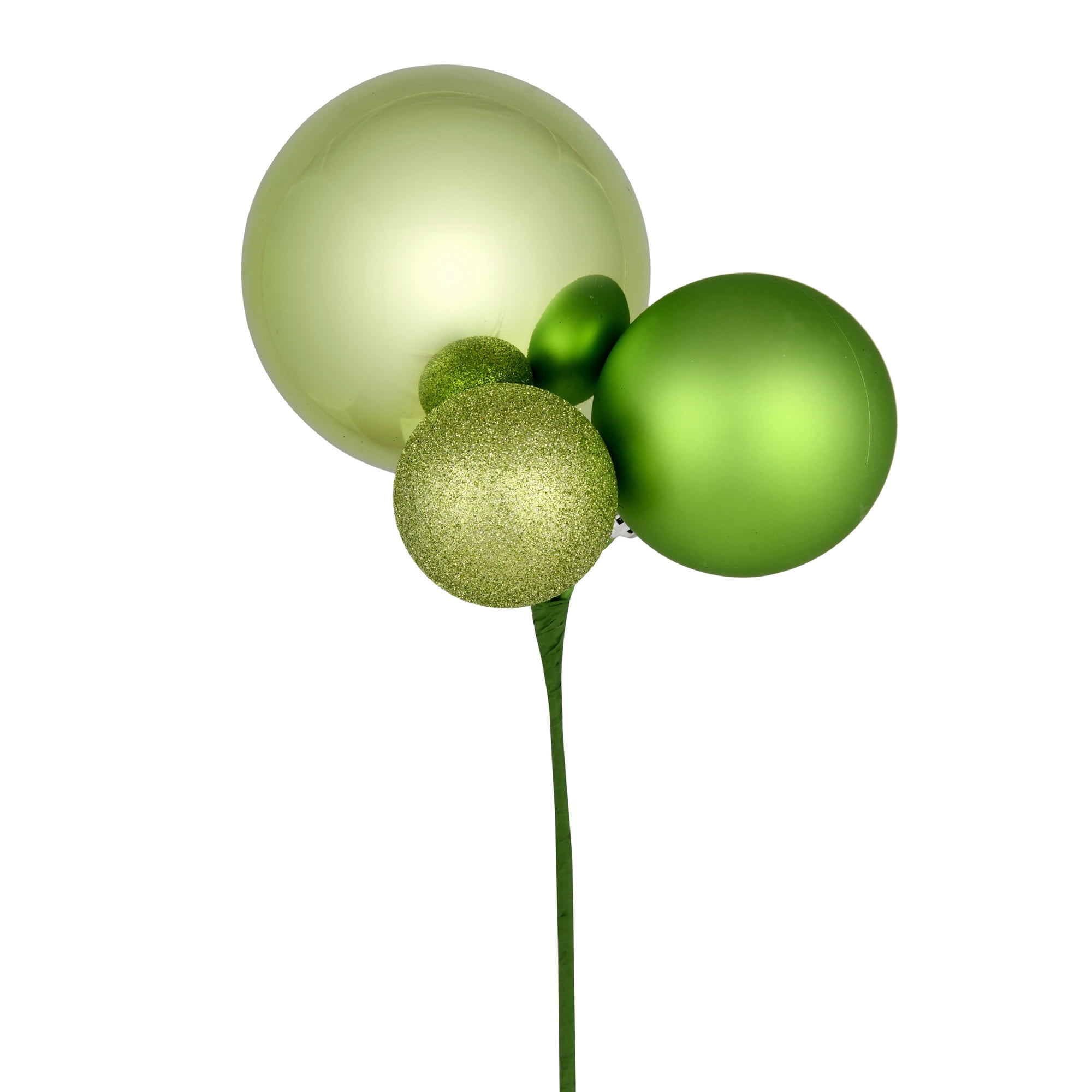 Vickerman 18" Celadon Ball Ornament Christmas Pick, Set of 3