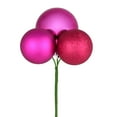 thumbnail image 1 of Vickerman 18" Fuchsia Ball Ornament Christmas Pick, 4 per set, 1 of 2