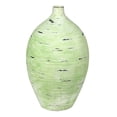 thumbnail image 1 of Vickerman 18" Mint Textured Stroke Vase. This tall bottle can stand on its own or pair with any faux floral to create a colorful display. It is made with polyresin material which makes this vase much, 1 of 1