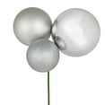 thumbnail image 1 of Vickerman 18" Silver Ball Ornament Christmas Pick, Pack of 2, 1 of 2