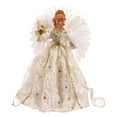 thumbnail image 1 of Vickerman 18" White-Gold Lit Angel Christmas Tree Topper., 1 of 2