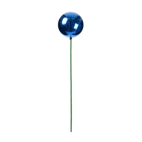 Vickerman 18" x 4" Midnight Blue Mercury Finish Ball Ornament Christmas Pick, 6 per Bag