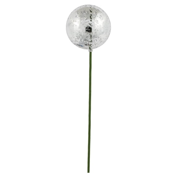 Vickerman 18" x 4" Silver Mercury Finish Ball Ornament Christmas Pick, 6 per Bag