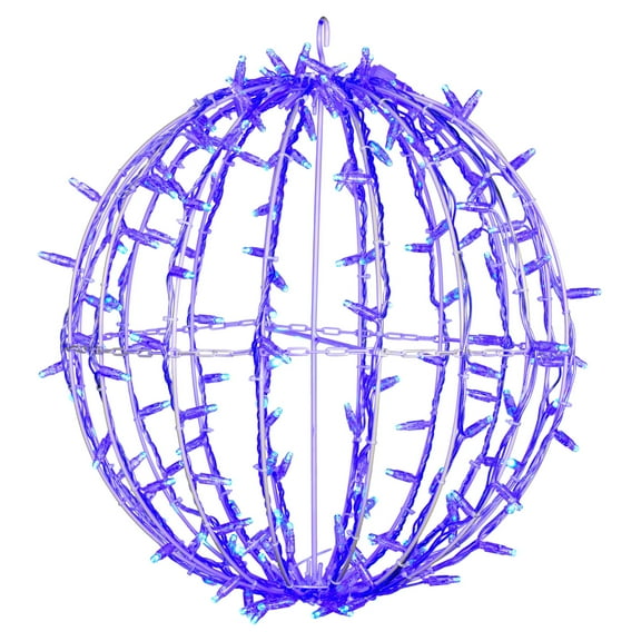 Vickerman 180Lt x 20" Fold Flat Blue LED Twinkle Jumbo Hanging Sphere.