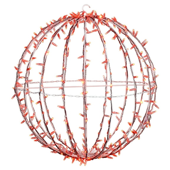 Vickerman 180Lt x 20" Fold Flat Orange LED Jumbo Hanging Sphere.