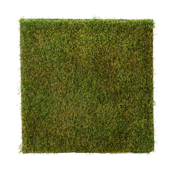 Vickerman 19.75" Artificial Square Green Grass Matt, Pack of 3