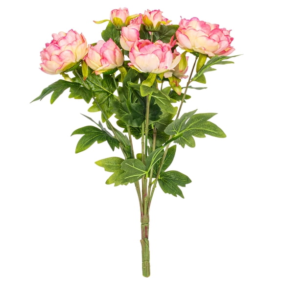 Vickerman 19" Contemporary Fabric Artificial Peony Bush in Light Pink