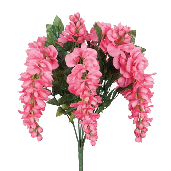 Vickerman 19" Artificial Pink Wisteria Bush.