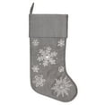 thumbnail image 1 of Vickerman 19" Silver Snowflake Christmas Stocking, 1 of 4