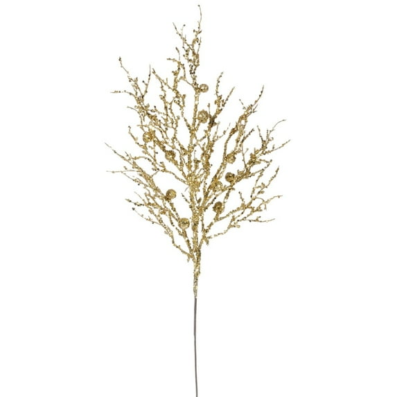 Vickerman 19838 - 29" Gold Sparkle Berry Twig Spray (P104908)