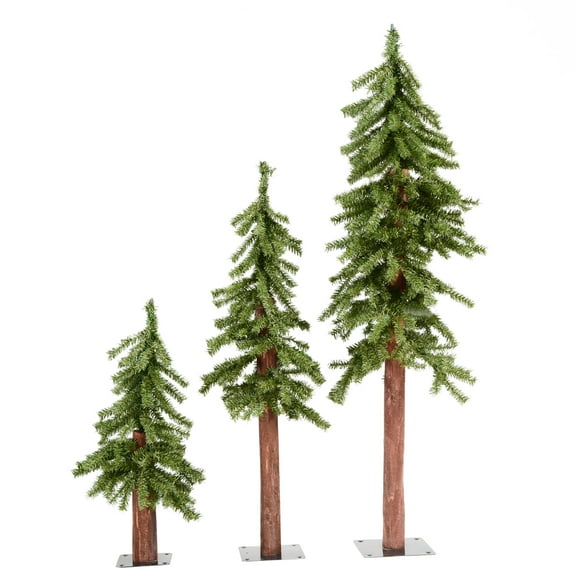 Vickerman 2' 3' 4' Natural Alpine Artificial Christmas Tree Set, Unlit