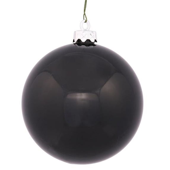 Vickerman 2.4" Black Shiny Ball Ornament, 60 per Box