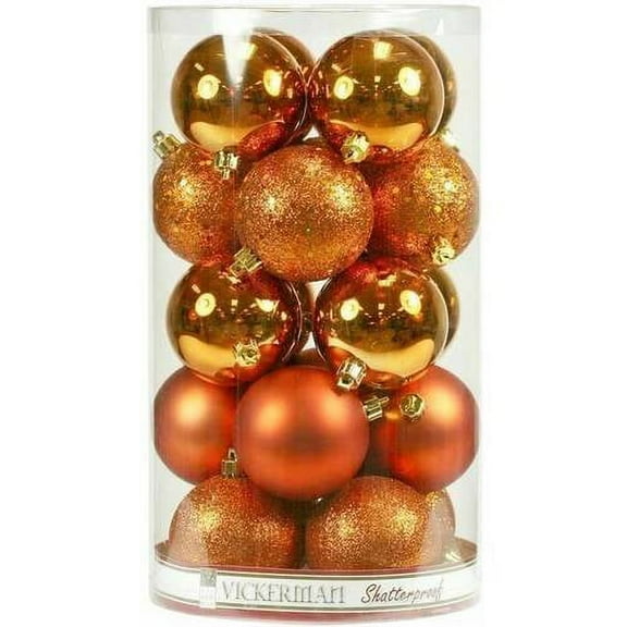 Vickerman 2.4" Burnished Orange 4-Finish Ball Ornament Assortment, 60 per Box