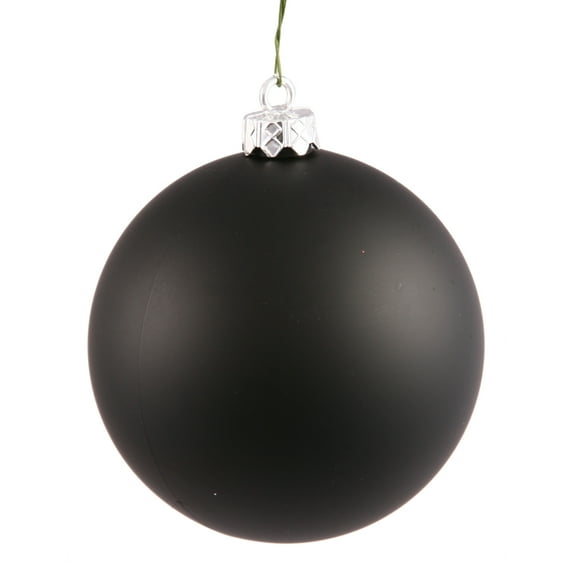 Vickerman 2.4" Christmas Ornament Ball, Black Matte Finish, Shatterproof Plastic, UV Resistant, Holiday Christmas Tree Decoration, 24 Pack