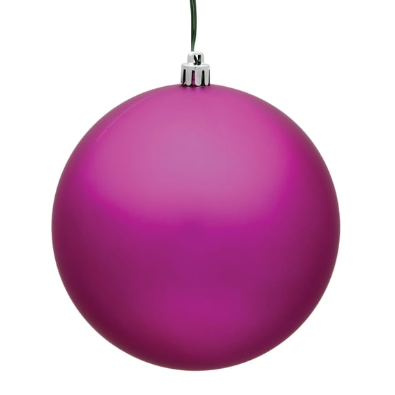 Vickerman 2.4" Christmas Ornament Ball, Fuchsia Matte Finish, Shatterproof Plastic, UV Resistant, Holiday Christmas Tree Decoration, 24 Pack