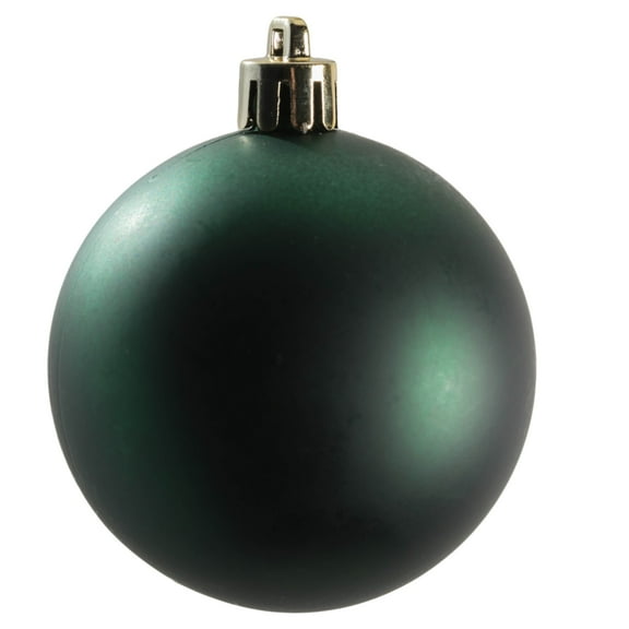 Vickerman 2.4" Christmas Ornament Ball, Midnight Green Matte Finish, Shatterproof Plastic, UV Resistant, Holiday Christmas Tree Decoration, 24 Pack