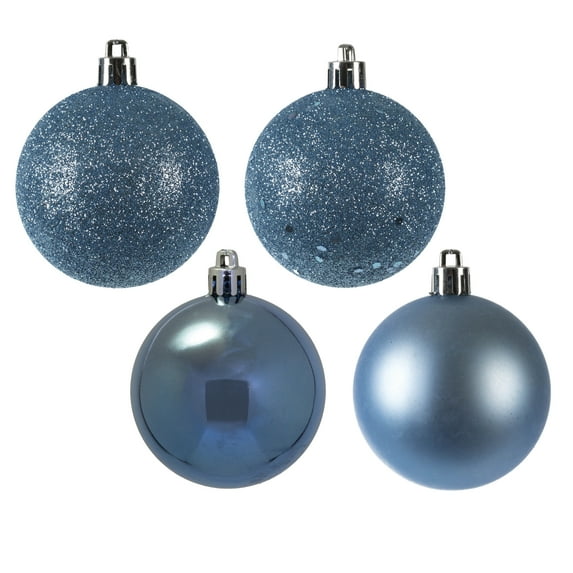 Vickerman 2.4" Periwinkle 4-Finish Ball Ornament Assortment, 24 per Box