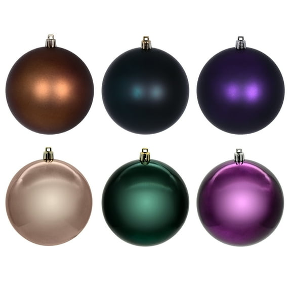 Vickerman 2.4" Plum, Sea Blue, and Mocha Ornament Assortment, 18 per box.