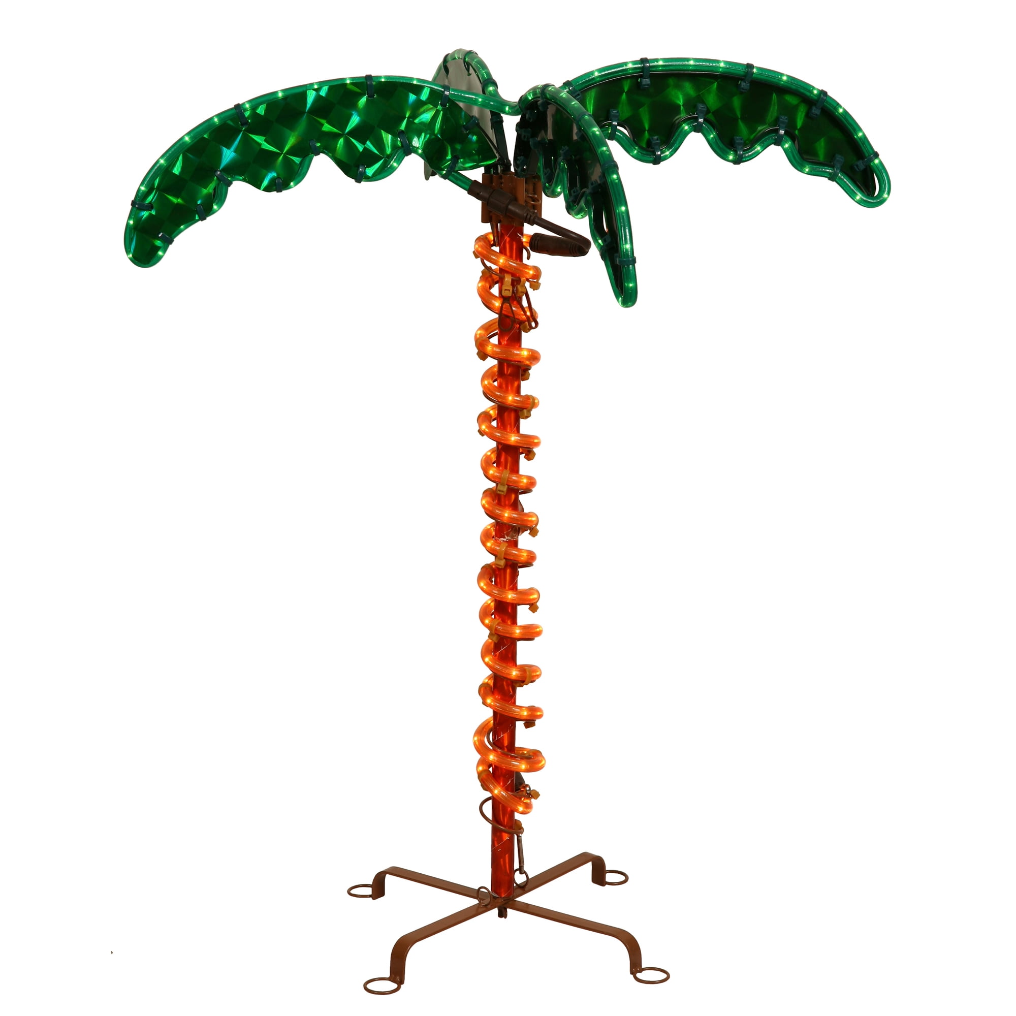 2.5' Green and Orange LED Rope Light Palm Tree