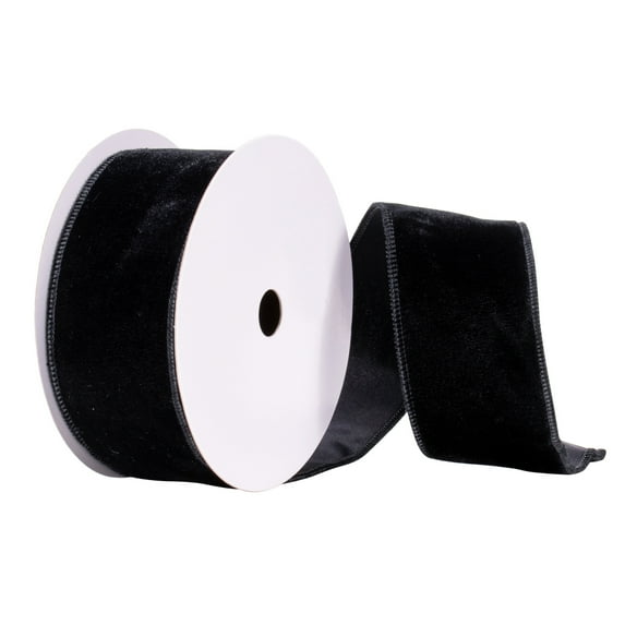 Vickerman 2.5" x 10 Yards Black Velvet Ribbon