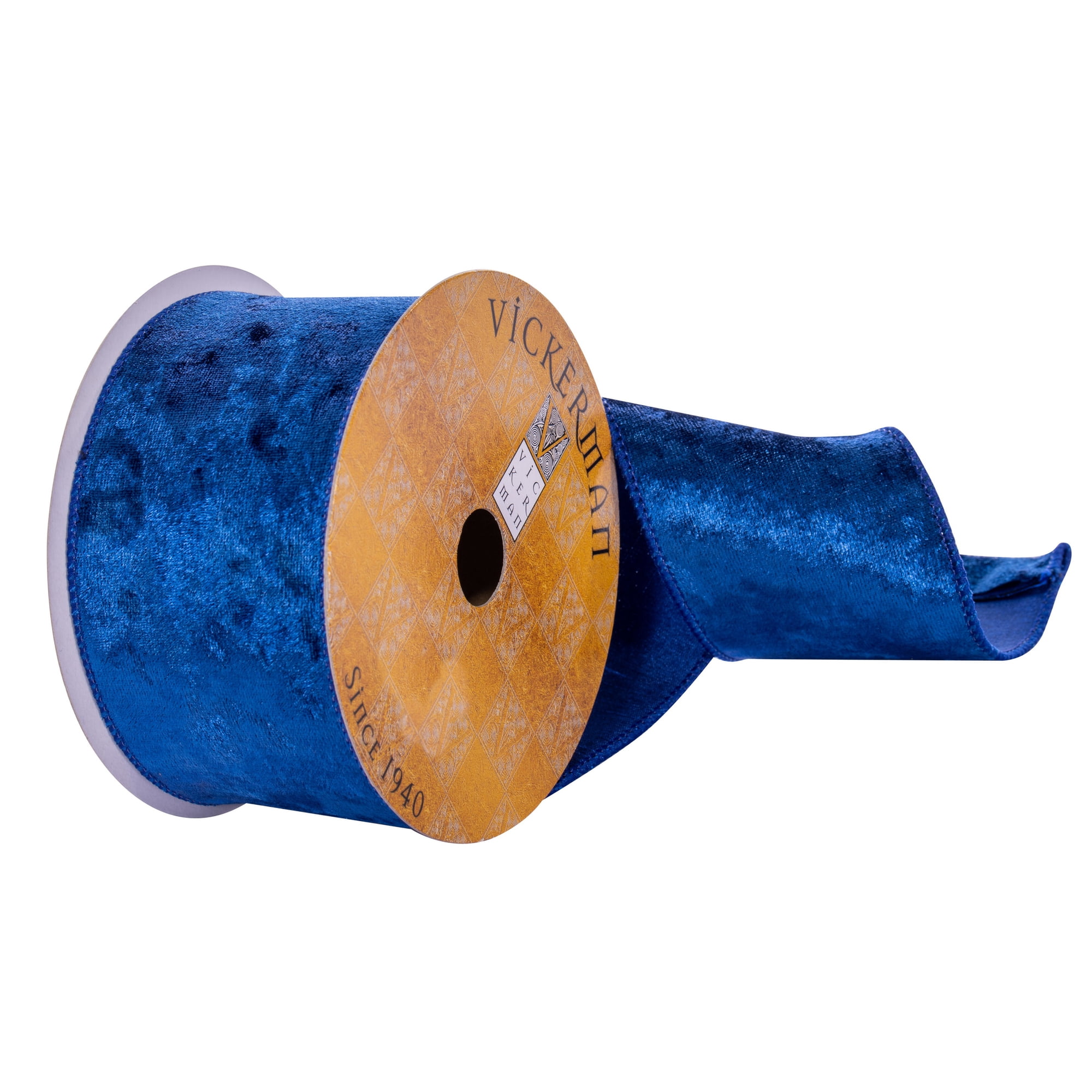 Vickerman 2.5" x 10 Yards Blue Velvet Ribbon.