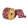thumbnail image 1 of Vickerman 2.5" x 10 Yards Burgundy Ribbon with Gold Metallic Dots Christmas Ribbon, 1 of 2