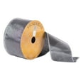 thumbnail image 1 of Vickerman 2.5" x 10 Yards Gray Shiny Woven with Silver Wired Edge Ribbon, 1 of 2