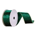 thumbnail image 1 of Vickerman 2.5" x 10 Yards Green with Gold dots Ribbon, 1 of 3