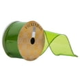 thumbnail image 1 of Vickerman 2.5" x 10 Yards Lime Green Transparent PVC Christmas Ribbon, 1 of 3