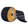 thumbnail image 1 of Vickerman 2.5" x 10 Yards Navy Fringe with Silver Backing Christmas Ribbon, 1 of 3