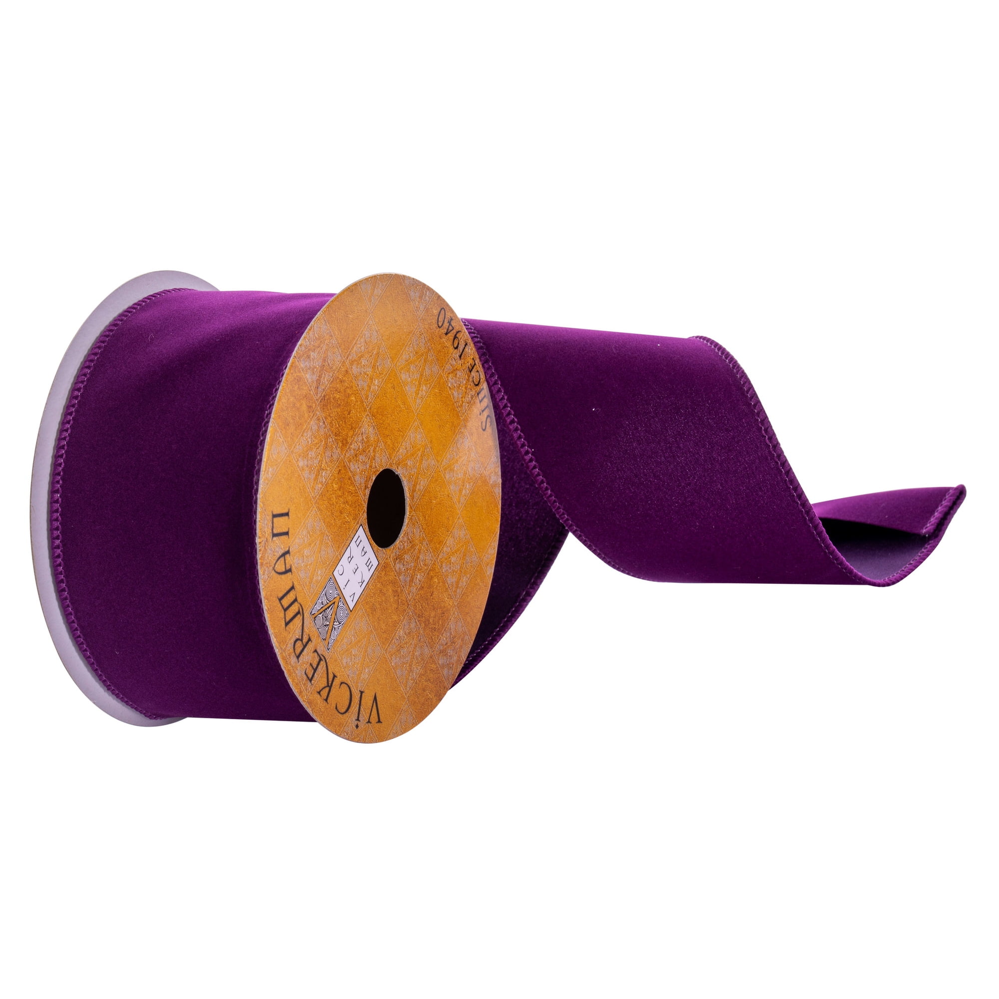 Purple Velvet Ribbon With Dupion Back – Blanc Box