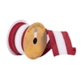 thumbnail image 1 of Vickerman 2.5" x 10 Yards Red Ribbon with White Center Stripe Christmas Ribbon, 1 of 2