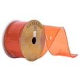 thumbnail image 1 of Vickerman 2.5" x 10 Yards Tangerine Transparent PVC Christmas Ribbon, 1 of 3