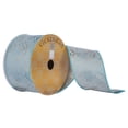 thumbnail image 1 of Vickerman 2.5" x 10 Yards Teal Chevron Pattern Sheen Christmas Ribbon, 1 of 3