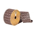 thumbnail image 1 of Vickerman 2.5" x 10 yard Chocolate Dupion with Glitter Arrow Heads Christmas Ribbon, 1 of 2