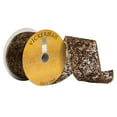 thumbnail image 1 of Vickerman 2.5" x 10 yard Dark Brown Gold Fleck Christmas Ribbon, 1 of 4